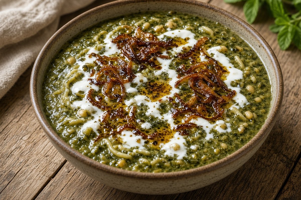 Ash Reshteh (Persian noodle and herb soup)