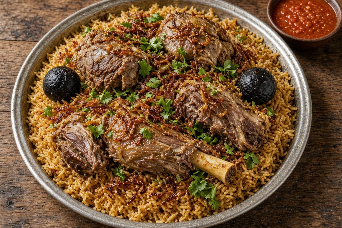 Lamb Machboos (spiced rice with lamb)