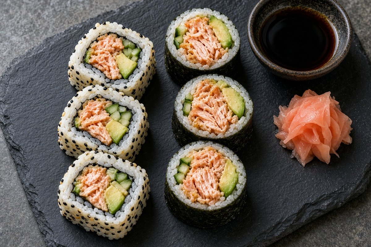 Cooked Salmon Sushi