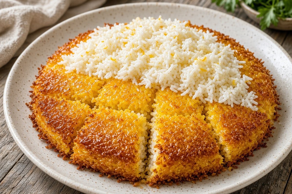 Tahdig (Persian crispy saffron rice)